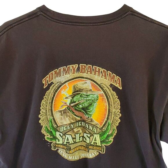 Tommy Bahama Graphic Tee Shirt Medium Ugly Iguana Salsa Brown Short Sleeve - Picture 4 of 7